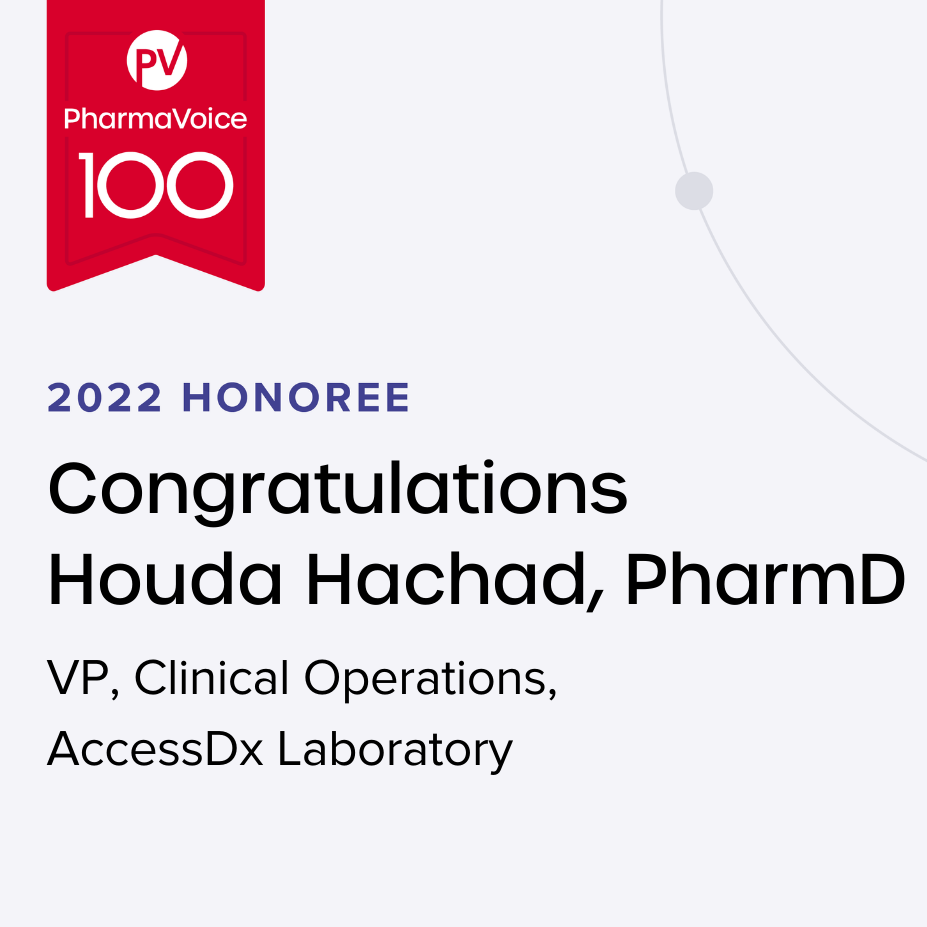 AccessDx Laboratory’s Dr. Houda Hachad Named to PharmaVoice 100